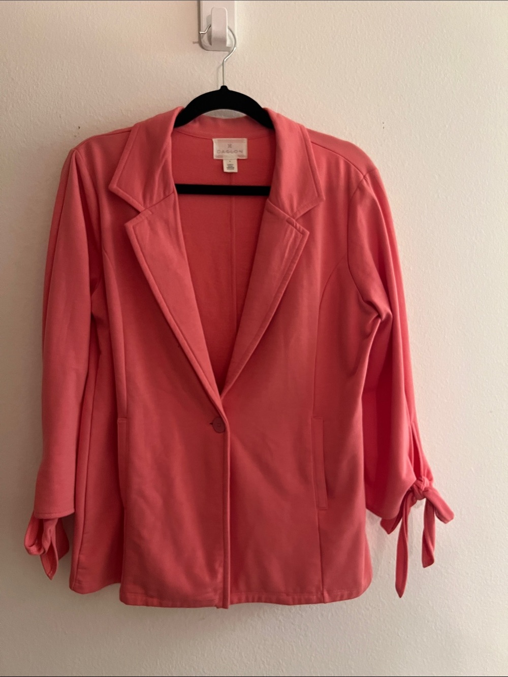 Coral Tie-Sleeve Blazer Jacket